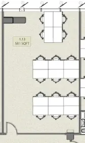 Floor plan of full time office workspace in Studio Y
