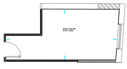 Floor plan of full time office workspace in Canalot studios