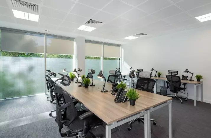 An office space with natural light.