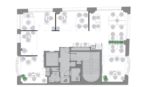 Floor plan of full time office workspace in 30 St James's Square
