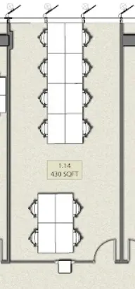 Floor plan of full time office workspace in Studio Y