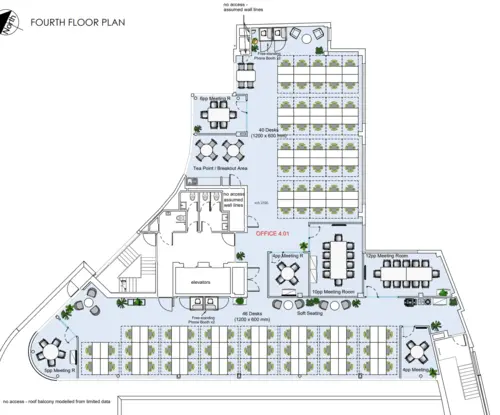 Floor plan of full time office workspace in Farringdon