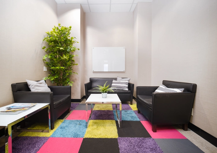 Coworking area and breakout space in Workhaus