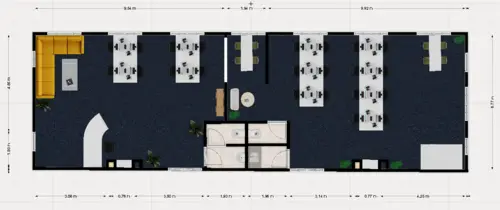 Floor plan of full time office workspace in The Chandlery