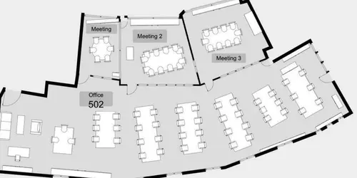 Floor plan of full time office workspace in Penway Place
