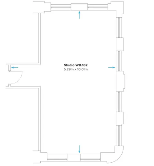 Floor plan of full time office workspace in The Chocolate Factory