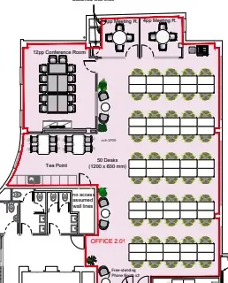Floor plan of full time office workspace in Farringdon