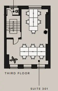 Floor plan of full time office workspace in 20 Eastcastle St