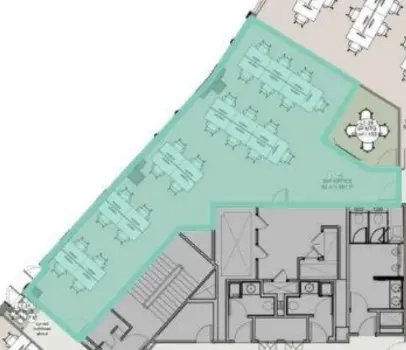 Floor plan of full time office workspace in St Paul's