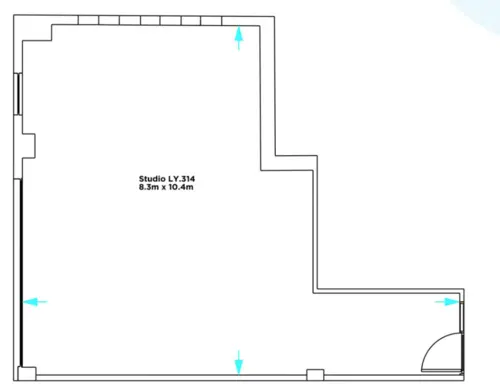 Floor plan of full time office workspace in Leroy House