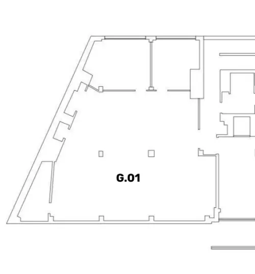 Floor plan of full time office workspace in 215 Vauxhall Bridge Rd, SW1V 1EJ
