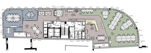 Floor plan of full time office workspace in 120 Cannon Street