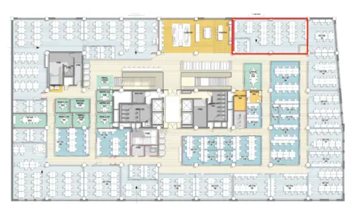 Floor plan of full time office workspace in 184 Shepherds Bush Rd